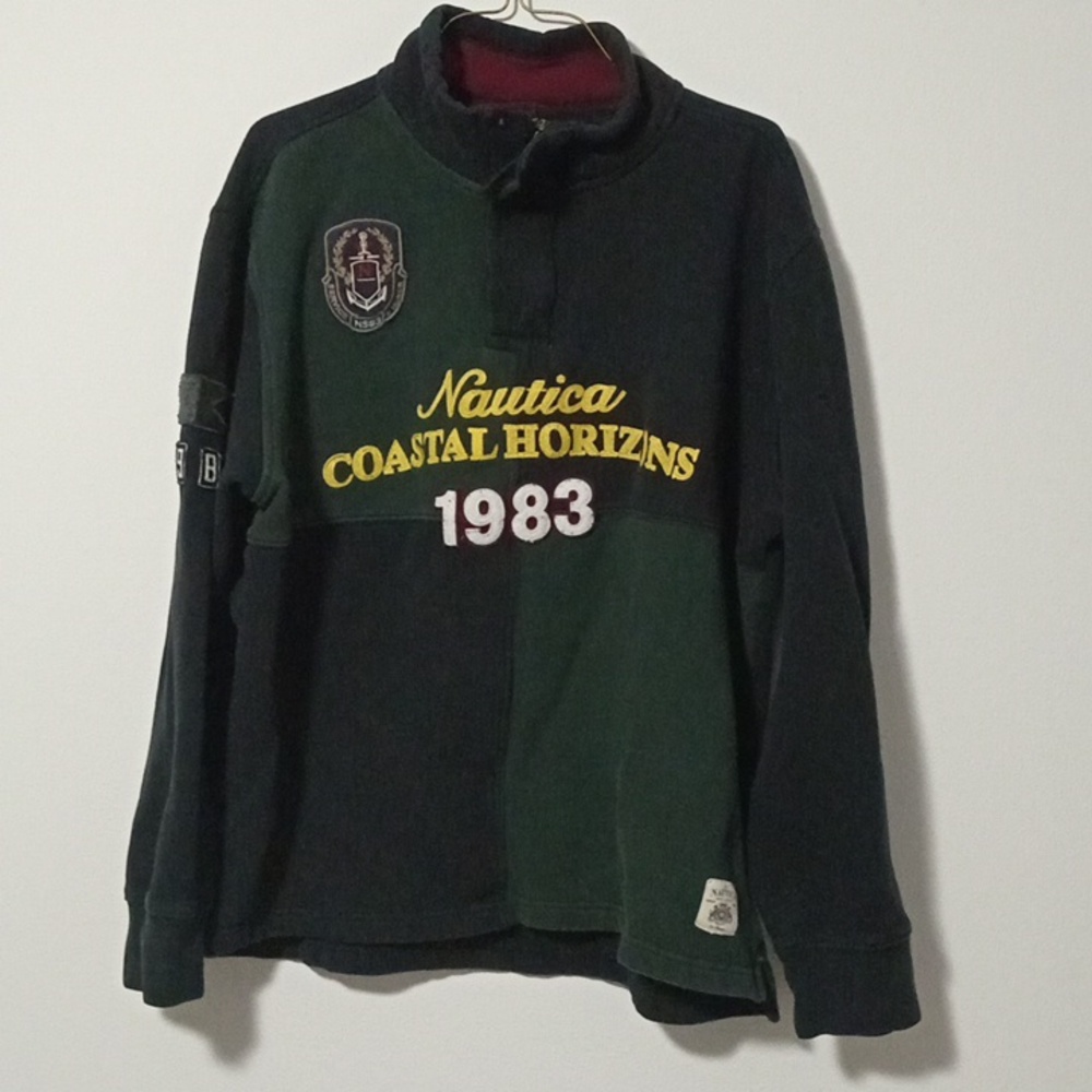 Mens Nautica Competition 1983 Coastal Horizon Long Sleeve Sweater L